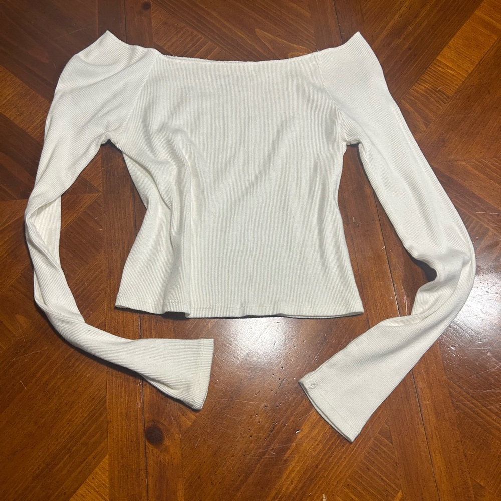 John Galt off the shoulder Long Sleeve Top